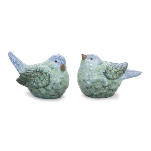 Green Cotta Bird Decorative Object, Set of Two, image 1