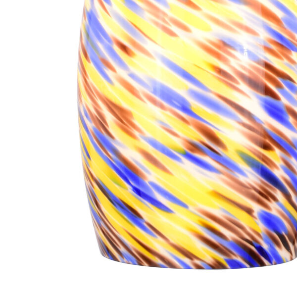 Milano Matte Black One-Light Mini Pendant with Multi Color Swirl Art Glass, image 4