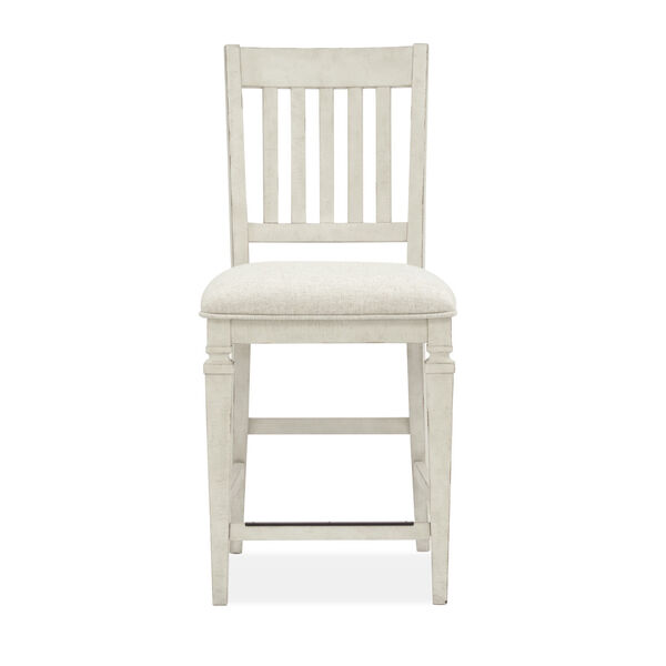 Newport White Counter Dining Chair with Upholstered Seat, image 2