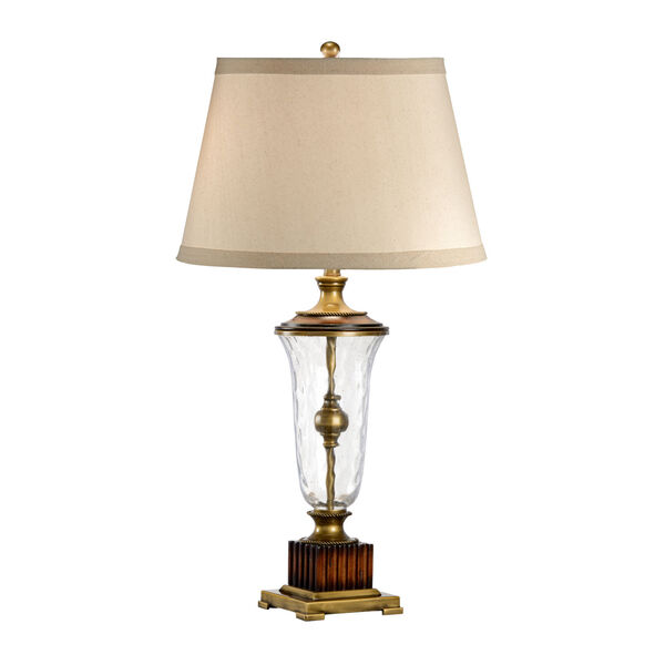 Gold One-Light 10-Inch Crystal Vase Lamp, image 1