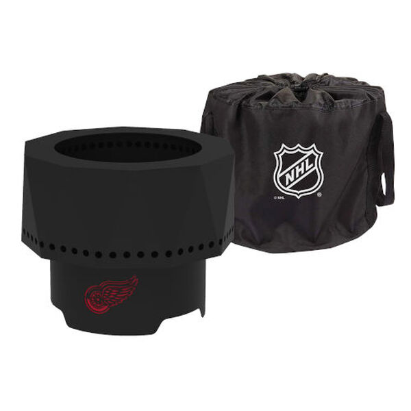 NHL Detroit Red Wings Ridge Portable Steel Smokeless Fire Pit with Carrying Bag, image 1
