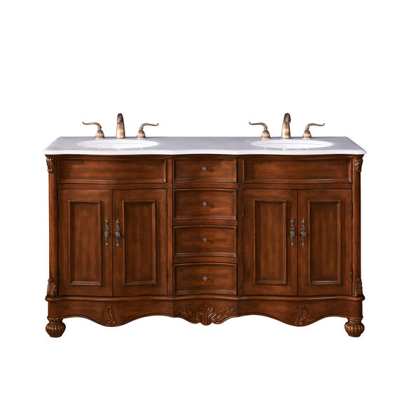 Windsor Teak 60-Inch Vanity Sink Set, image 1