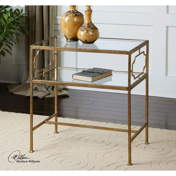 Genell Gold and Iron 25.75-Inch Side Table, image 2