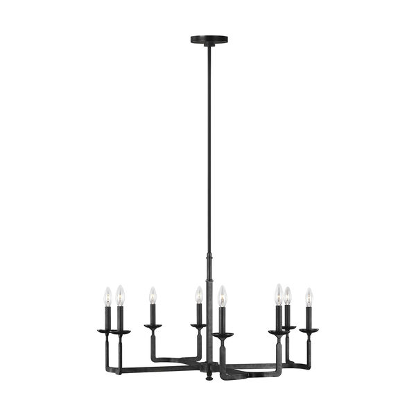 Ansley Aged Iron Eight-Light 32-Inch Chandelier, image 1