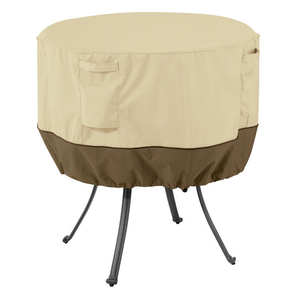 Ash Beige and Brown 36-Inch Round Patio Table Cover, image 1