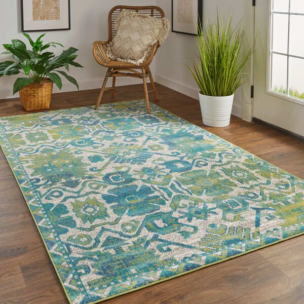 Foster Green Blue Rectangular 6 Ft. 5 In. x 9 Ft. 6 In. Area Rug, image 3