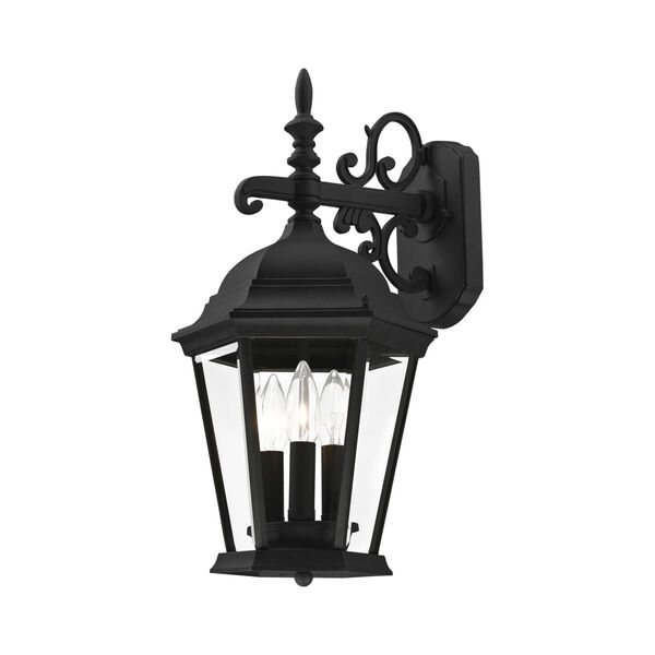 Hamilton Textured Black Three-Light Outdoor Wall Lantern, image 5