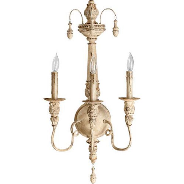 Bouverie French White 26-Inch Three-Light Wall Sconce, image 1
