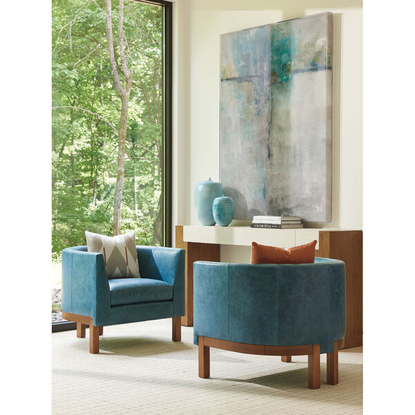 Palm Desert Blue and Brown Sonata Leather Chair, image 3