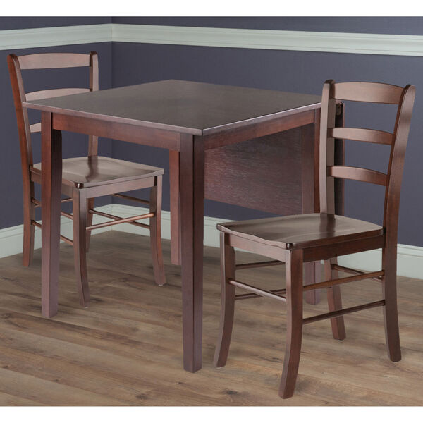 Perrone Walnut Three-Piece Dining Set with Ladder Back Chair, image 2