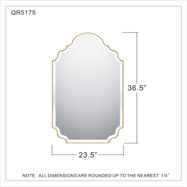 Camille Clear 23-Inch Arched Gold Frame Mirror, image 6