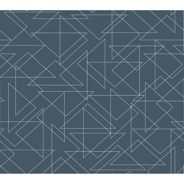 Triangulation Navy Peel and Stick Wallpaper - (Open Box), image 3