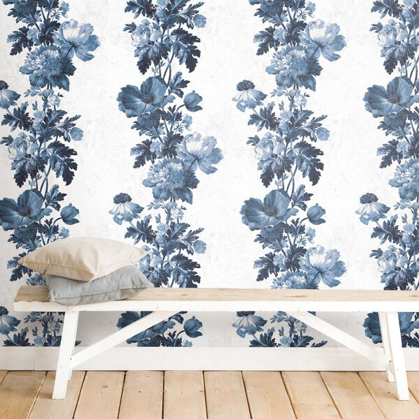 Vintage Blue Peel And Stick Wallpaper – SAMPLE SWATCH ONLY, image 5
