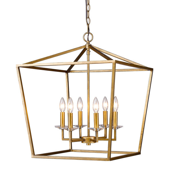 Kennedy Antique Gold Six-Light Chandelier, image 1