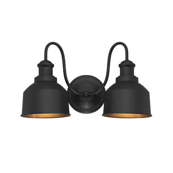Lex Matte Black Two-Light Outdoor Wall Sconce, image 1