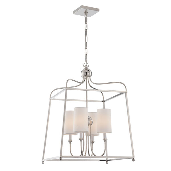 Sylvan Polished Nickel Four-Light Chandelier by Libby Langdon, image 1
