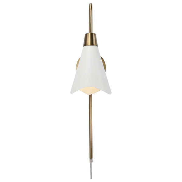 Tango Matte White and Burnished Brass One-Light Wall Sconce, image 6