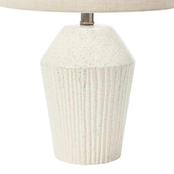 White One-Light 13-Inch Stoneware Round Desk Lamp, image 3