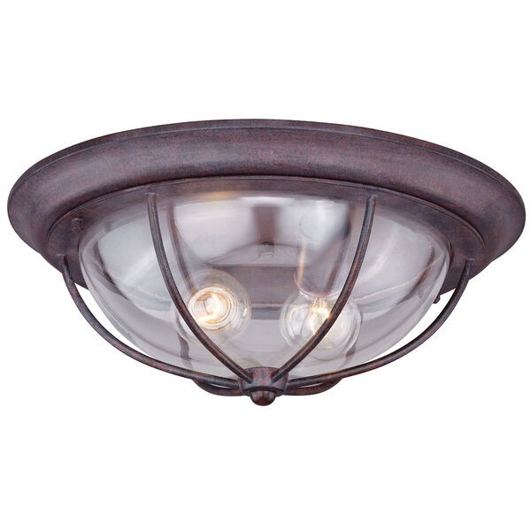 Dockside Weathered Patina Two-Light Outdoor Flush Mount, image 1