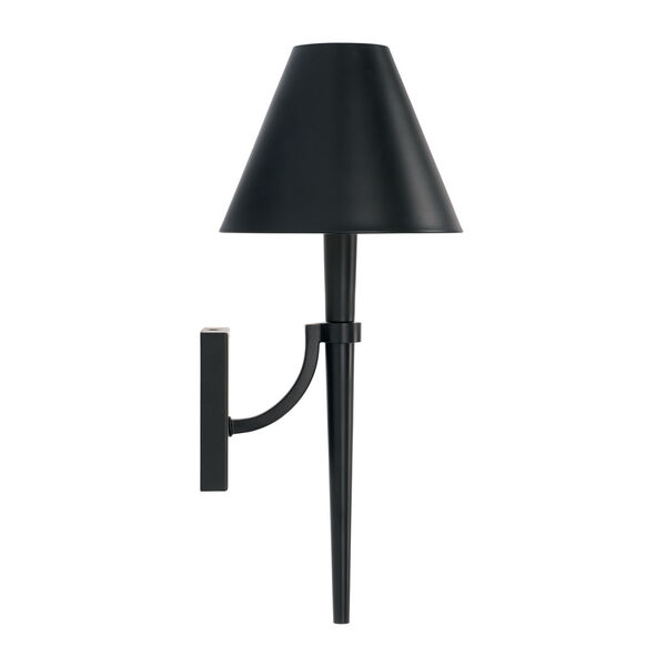 Holden Matte Black One-Light Sconce with Metal Shade with White Interior, image 5