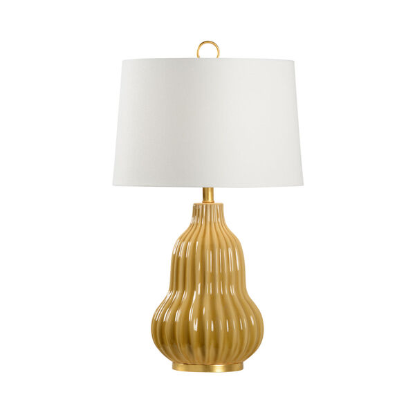 Off White and Gold One-Light  Oliver Lamp, image 1