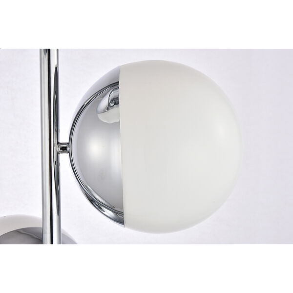 Eclipse Chrome and Frosted White Three-Light Floor Lamp, image 4