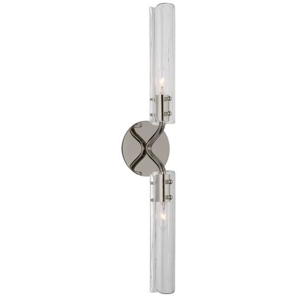 Casoria 23-Inch Linear Sconce in Polished Nickel with Clear Glass by AERIN, image 1