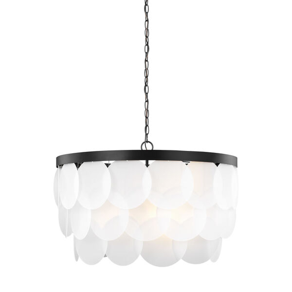 Mellita Midnight Black Eight-Light Pendant with Satin Etched Shade, image 2