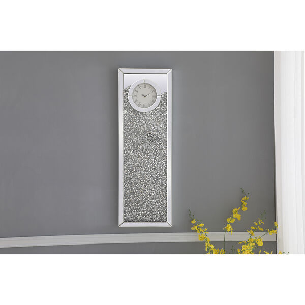 Modern Mirrored 35-Inch Crystal Wall Clock, image 3