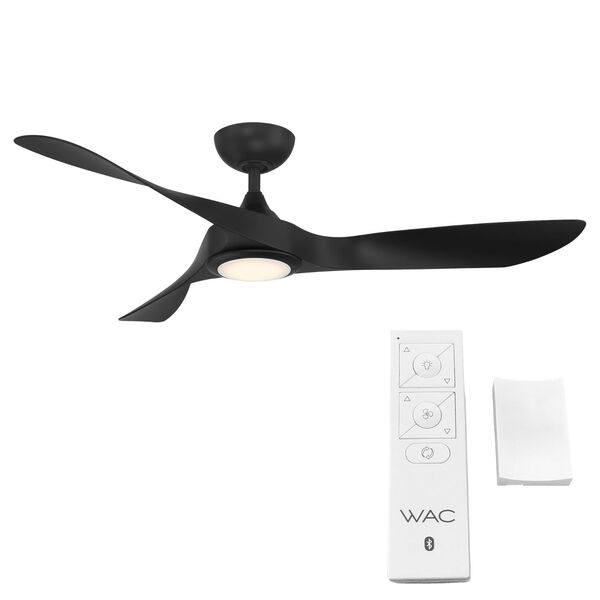 Swirl Matte Black 54-Inch LED Smart Indoor Outdoor Ceiling Fan, image 3