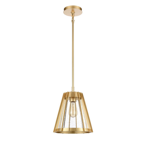 Open Louvers Champagne Gold One-Light Pendant, image 2