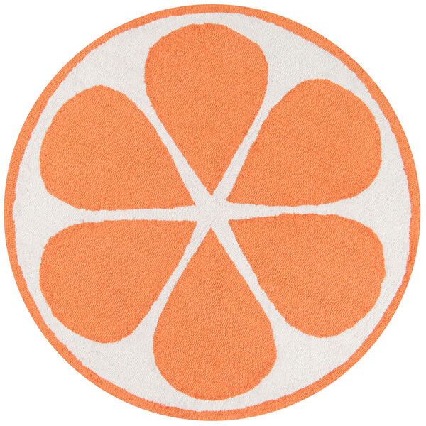 Cucina Orange Round: 3 Ft. x 3 Ft. Round Rug, image 1