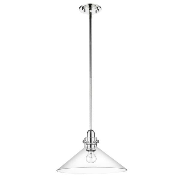 Dwyer Polished Nickel One-Light Pendant with Clear Glass, image 6