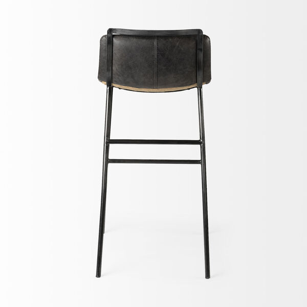 Kavalan Ebony Black Leather Seat Bar Height Stool, image 4