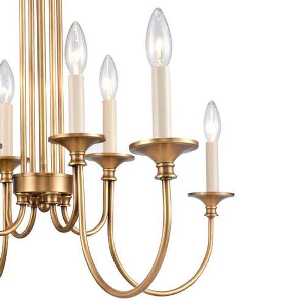 Cecil Natural Brass Eight-Light Chandelier, image 4