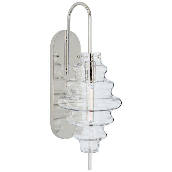Tableau Large Sconce in Polished Nickel with Clear Glass by Kelly Wearstler, image 1
