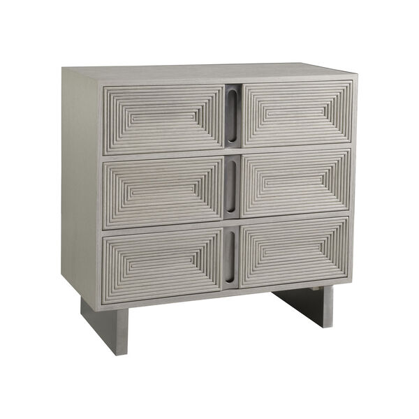 Signature Designs White and Stainless Steel Gradient Hall Chest, image 1