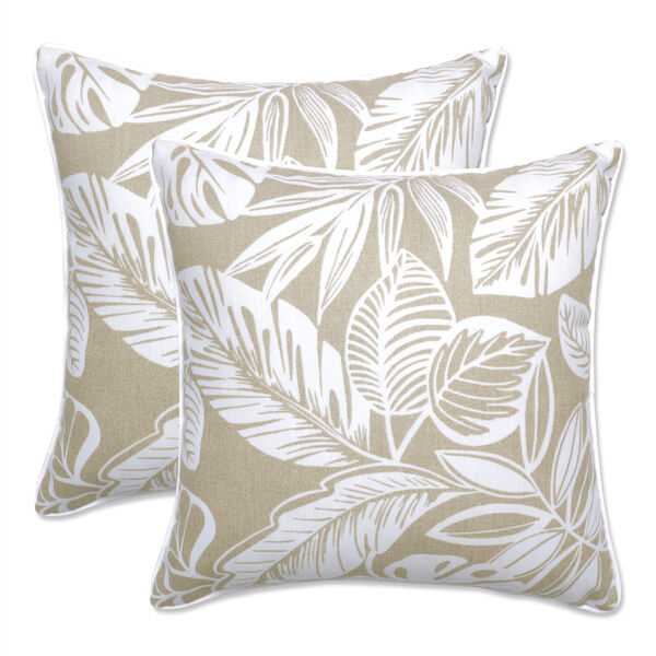 Delray Natural Throw Pillow, Set of Two, image 1