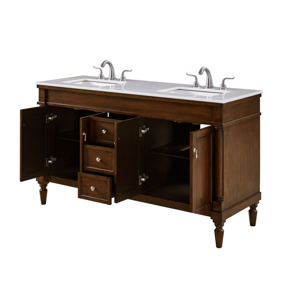 Lexington Walnut 60-Inch Vanity Sink Set, image 4