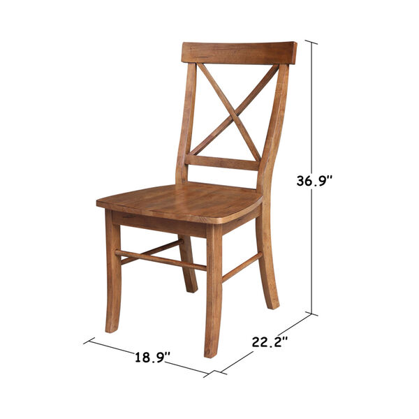 Distressed Oak X-Back Chair, Set of 2, image 5