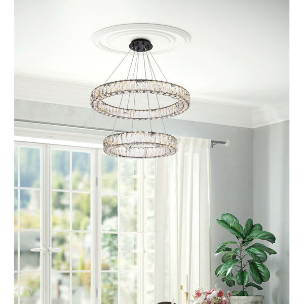Monroe 28-Inch Integrated LED Double Ring Chandelier, image 2