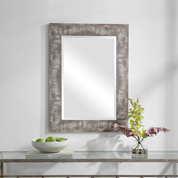 Wellington Rustic Wood Tone Textured Rectangular Wall Mirror, image 3