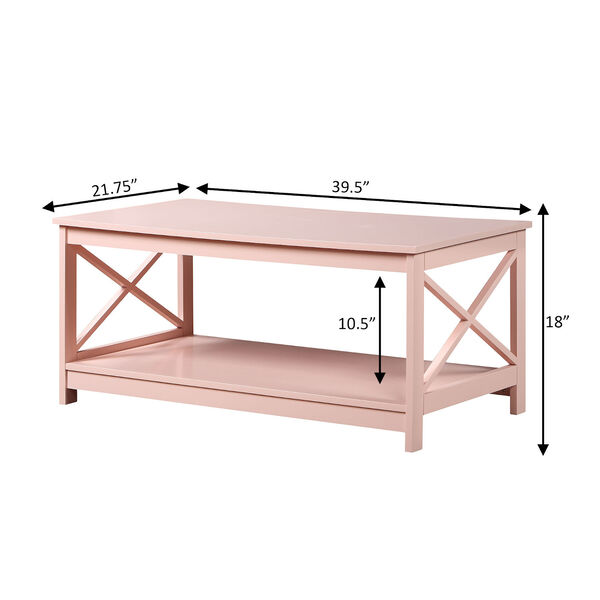 Oxford Blush Pink Coffee Table with Shelf, image 5