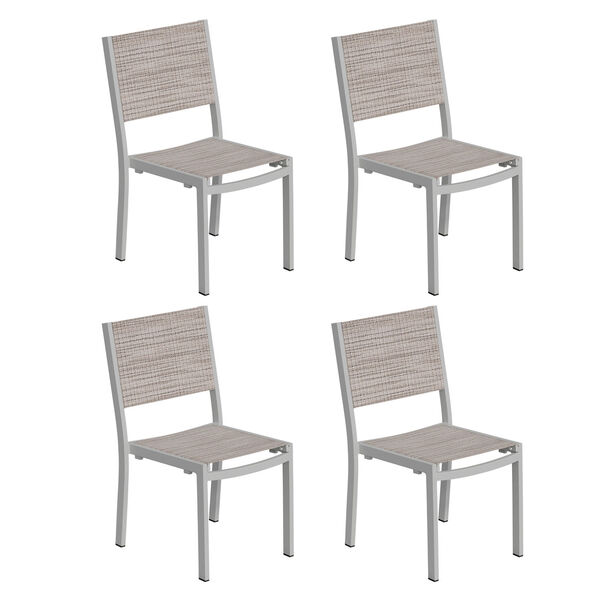 Travira Carbon Bellows Outdoor Sling Side Chair, Set of Four, image 1