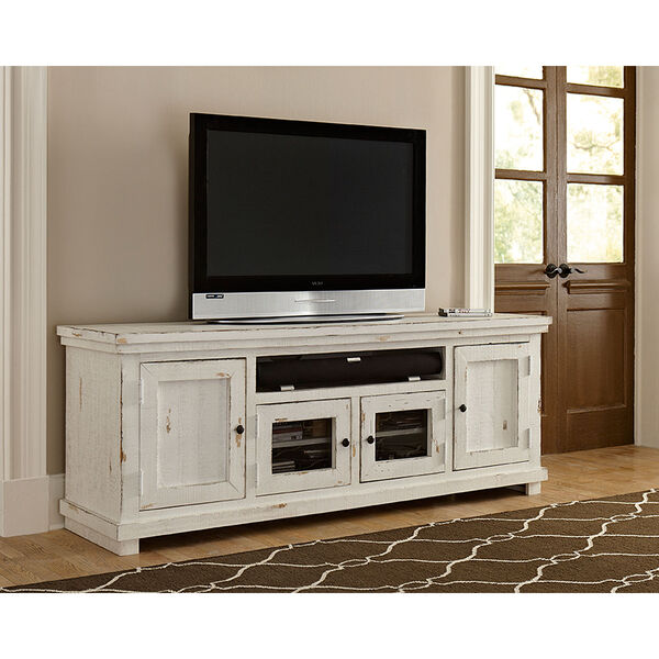 Willow Distressed White 74-Inch Console, image 1