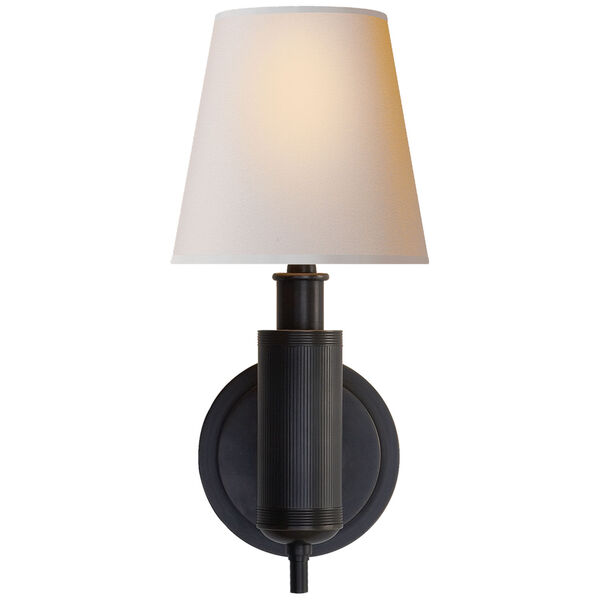 Longacre Sconce in Bronze with Natural Paper Shade by Thomas O'Brien, image 1