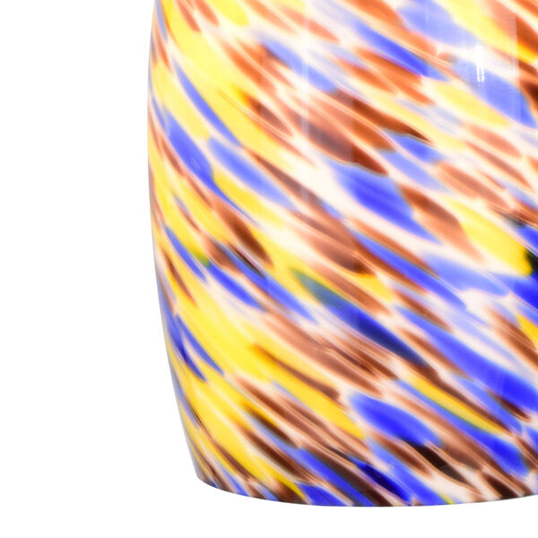 Milano Satin Nickel One-Light Mini Pendant with Multi Color Swirl Art Glass, image 4