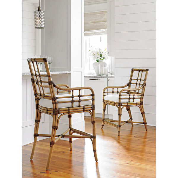 Twin Palms Brown and White Lands End Bar Stool, image 2