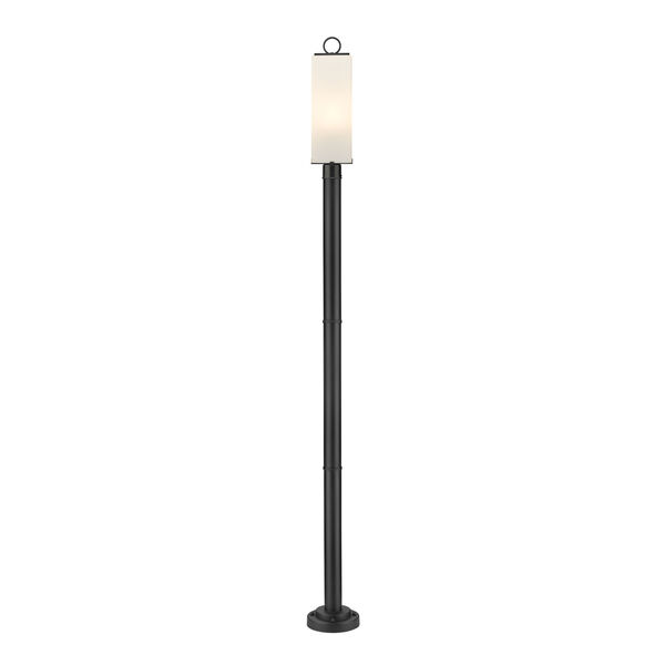 Sana Black Nine-Inch Three-Light Outdoor Post Mounted Fixture with White Opal Shade, image 4
