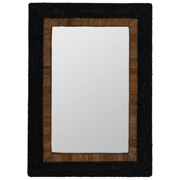 Elton Black and Natural Rattan 40 x 29-Inch Wall Mirror, image 2